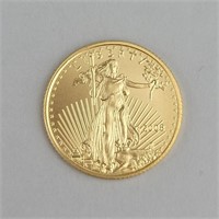 2008 1/10 Oz Fine Gold Eagle Five Dollar Coin.