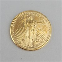 2001 1/10 Oz Fine Gold Eagle Five Dollar Coin.