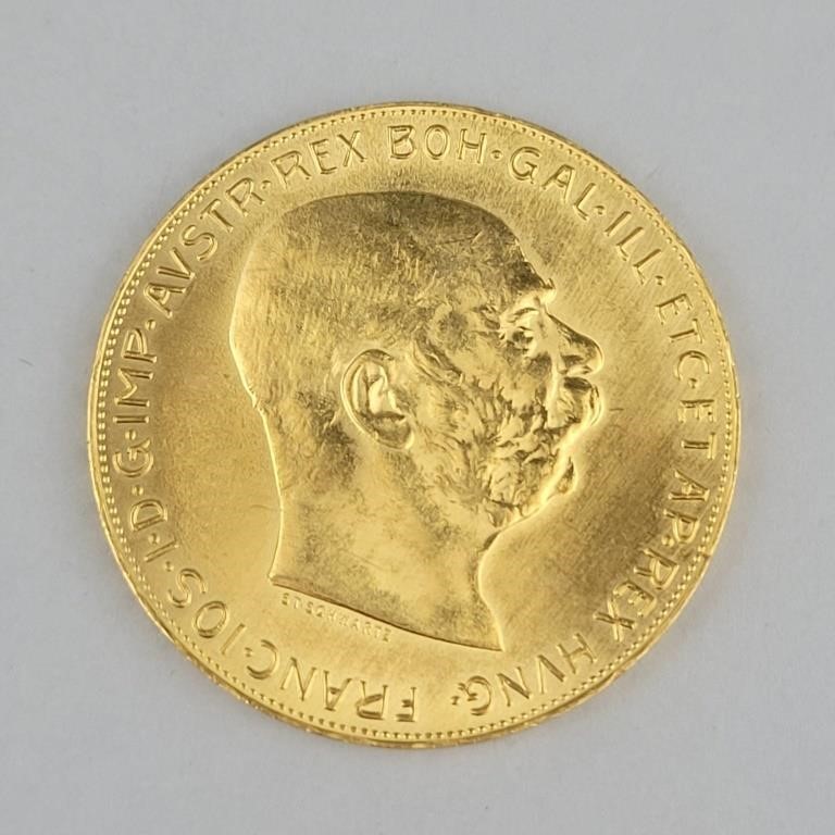 1915 Austrian Gold 100 Corona Coin.