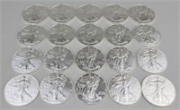 20 2021 1 Oz Fine Silver Eagle One Dollar Coins.