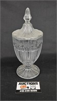 Heisey Etched Glass Candy Dish w/Lid
