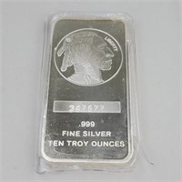 Ten Troy Ounce Fine Silver Bar.