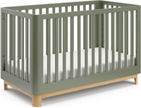 Santos 3-in-1 Convertible Crib, Olive/Natural