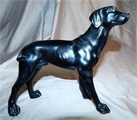 Vintage  MCM Black Resin Dog Figurine