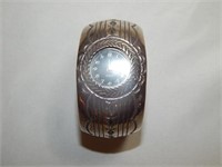 Running Bear Navajo Sterling Cuff Watch 55.3g