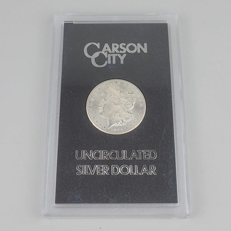 1884-CC Uncirculated 90% Silver Morgan Dollar.
