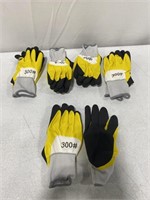 5 PAIRS OF SAFETY GARDENING GLOVES WITH RUBBER