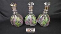 Clear Glass Hand Painted Decanters