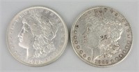2 1880 90% Silver Morgan Dollars.