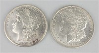 2 1889 90% Silver Morgan Dollars.