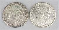 2 1900 90% Silver Morgan Dollars.