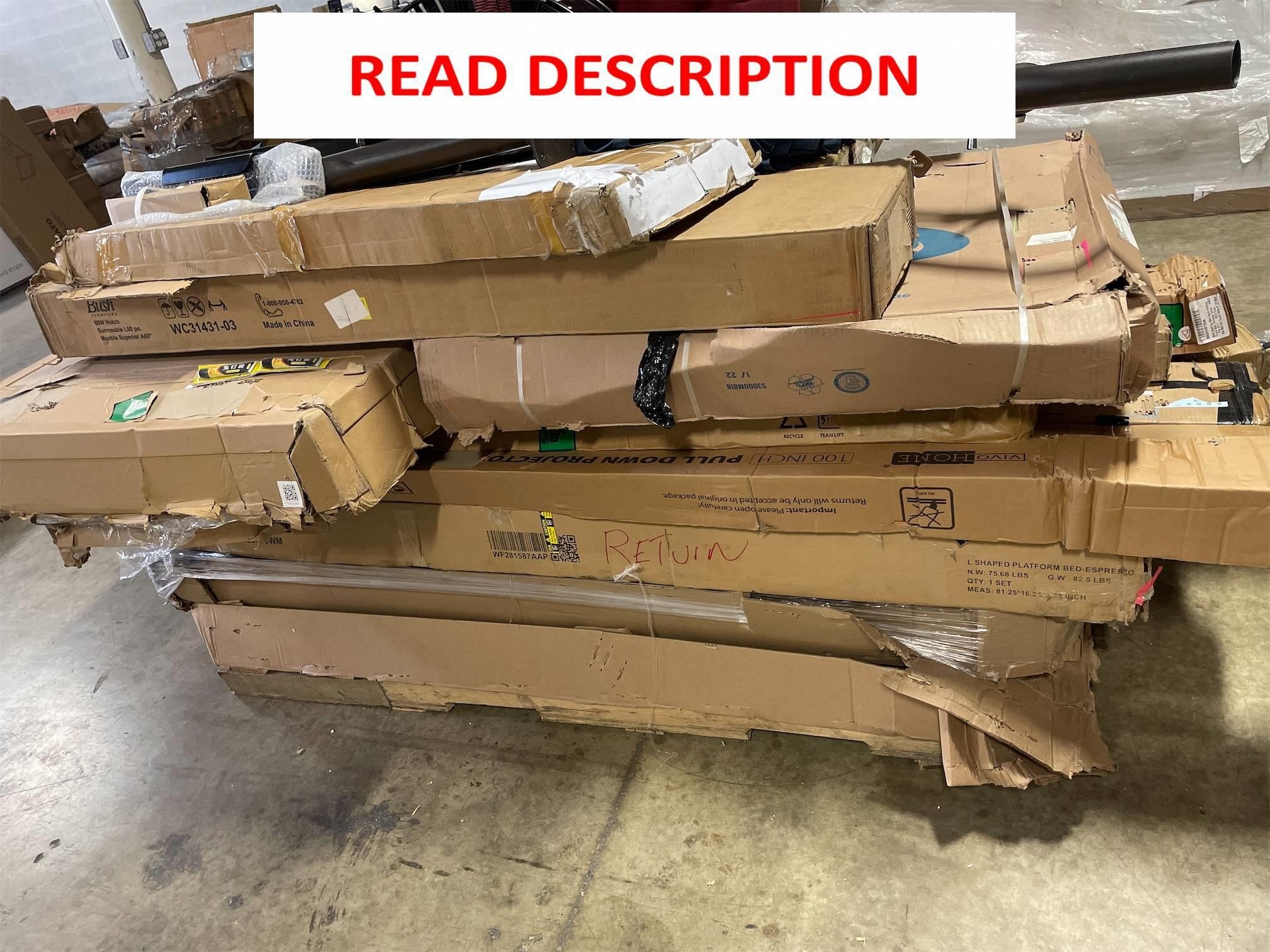 Pallet of mixed merchandise as received