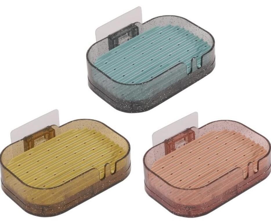 XJRJ, 3 PACK OF WALL MOUNTED SOAP DISHES FOR