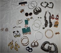 Large Lot Assorted Earrings Costume Jewelry