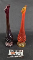 Fenton Hobnail Glass vases