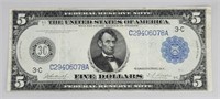 1914 Five Dollar Federal Reserve Note.