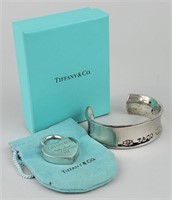 Tiffany & Co. Sterling Cuff & Heart Lock Pendant.