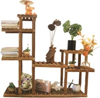 Bamboo Multi Tier Plant Stand with Wheels