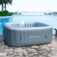 Square Inflatable Hot Tub Spa 2-4 Person, Grey, 73