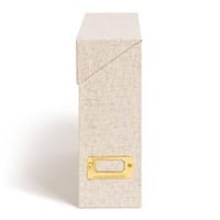 $15  U Brands Flip Top File Box Linen Wrapped Beig