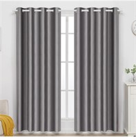 Grey 100% Blackout Curtains for Bedroom