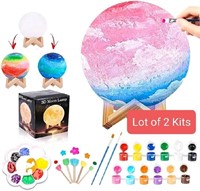 Lot of 2 Kits - Paint Your Own Moon Lamp Kit, 3.3"