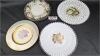 Charleton Decorated Glass and Plates ( 8 plates)