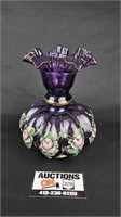 Fenton Charleton Amethyst Glass Melon Vase