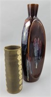 Pair Mid-Century Modern Glazed Stoneware Vases.