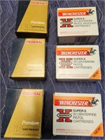 P - 6 BOXES FEDERAL & WINCHESTER AMMO (A52)