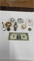 VIntage Brooches and Watch Lot
