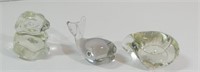 Qty of 3 Clear Glass Paperweights