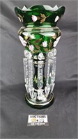 Bohemia Czech Electric Emerald Glass Mantle Lustre