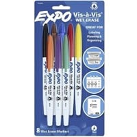 $11  Expo 8pk Fine Tip Wet Erase Markers