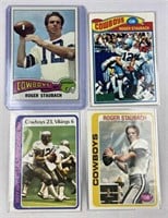 (4) 1975-78 Topps Roger Staubach Cowboys Cards