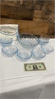 Beautiful Vibrant Blue Glass Bowl Set