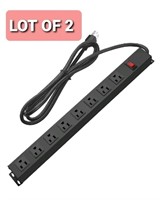 Lot of 2, HHSOET 8 Outlet Mountable Power Strip, W