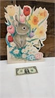 Cute! Vintage Easter Decoration, Thin Cardboard