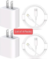 Lot of 4 Packs - 10' USB C to Lightning Charger wi