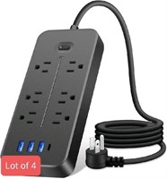 Lot of 4 Power Strip Surge Protector with 6 Outlet