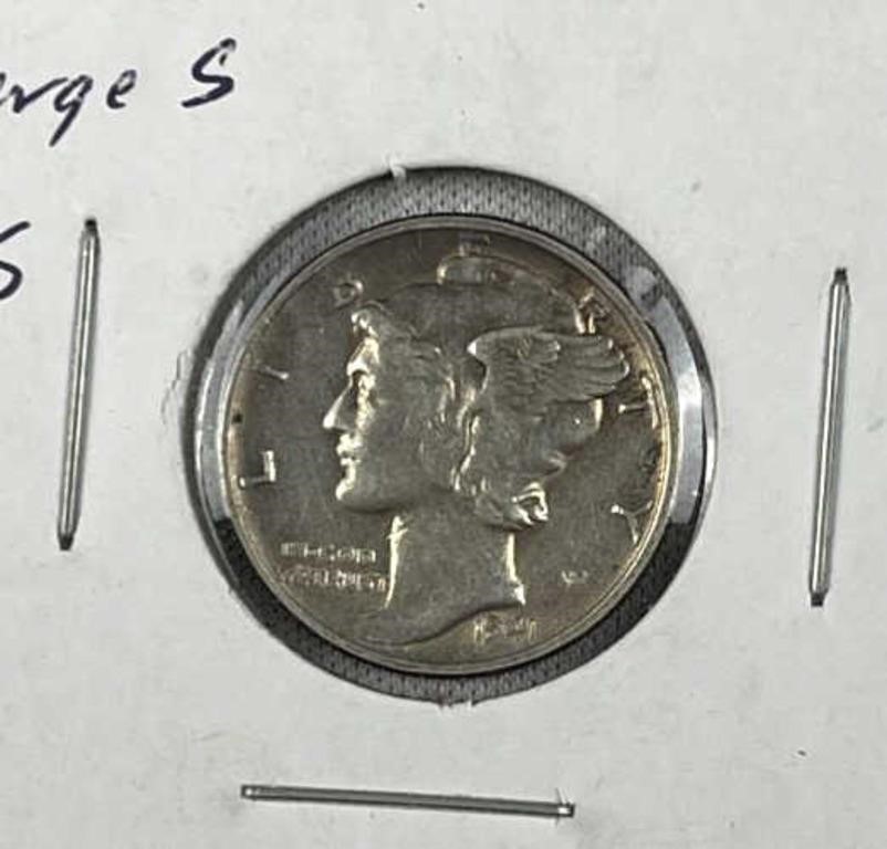 1941-S/S Mercury Silver Dime Overdate Error