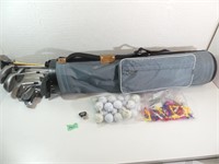 Golf Clubs with bag, balls and more