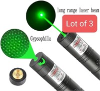 Lot of 3 - Green Light USB Rechargeable Laser, Lon