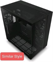 PC Case, Mid ATX, Black, Glass, With Fans