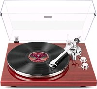 1 BY ONE Belt-Drive Wireless Record Player with Au