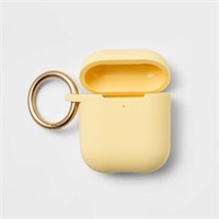 AirPods 1/2 Silicone Case with Clip - Yellow