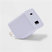 20W USB-A/C 2-Port Wall Charger - heyday Purple