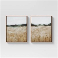$70  16x20 Grassy View Canvas  Set of 2