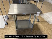 30" SS TABLE/EQUIPMENT STAND (LOCATED ON