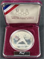 1992 Silver Proof Baseball Olympics Commem